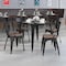 Flash Furniture Black Metal Stackable Chair with Wood Seat, PK4 4-CH-31230-BK-WD-GG - alternate 1
